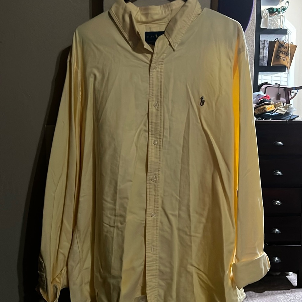 Yellow Ralph Lauren button down shirt